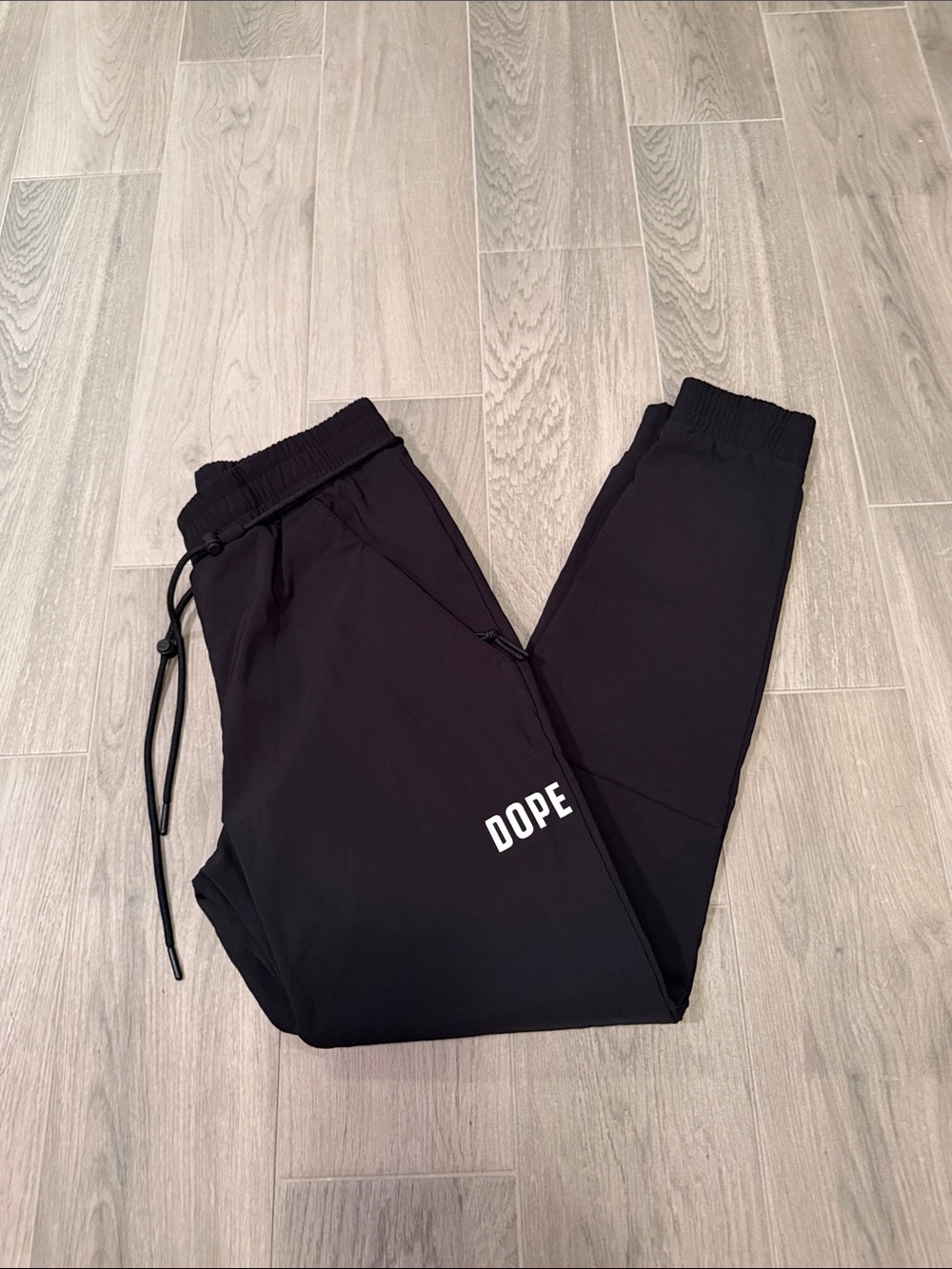 DOPE Men’s Black Joggers with White Logo Size XS